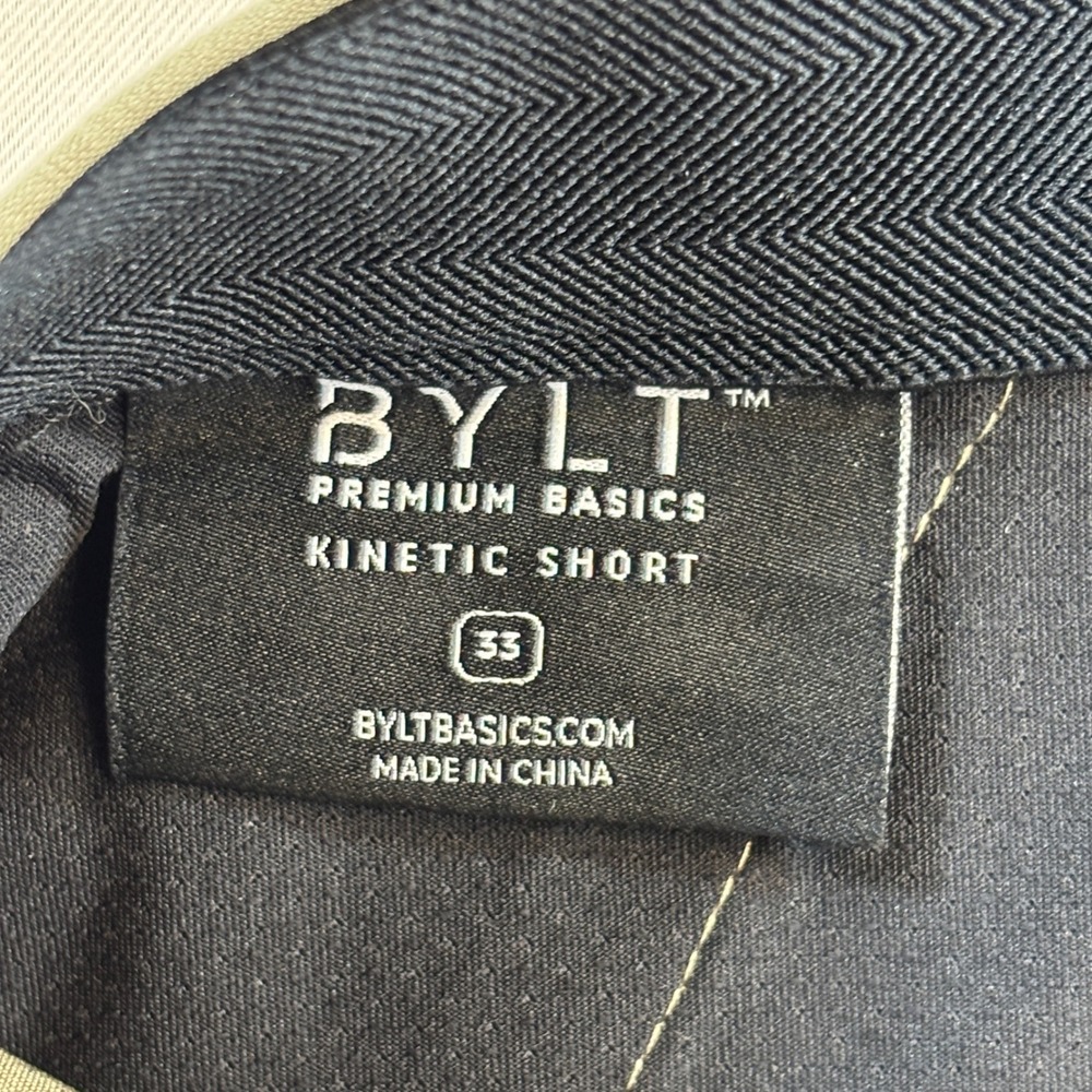 BYLT Kinetic Short Mens 33 9" Khaki Green Hybrid Water Resistant Golf Athleisure - Picture 3 of 9
